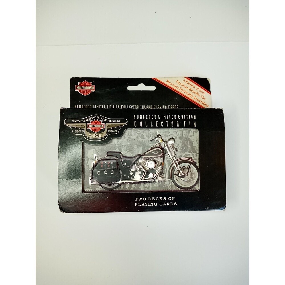 Harley-Davidson Motorcycles 95th Anniversary Collectible Tin Playing Cards 1998